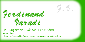 ferdinand varadi business card