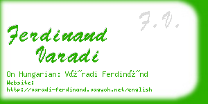 ferdinand varadi business card